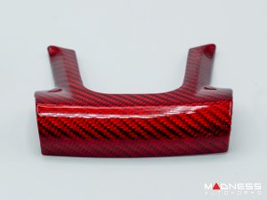 FIAT 500 Steering Wheel Trim Set - 2 pieces - Bottom Trim - Carbon Fiber Red Pearl Finish
